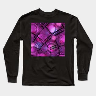 Purple To Pink Geometic Color Mix Long Sleeve T-Shirt